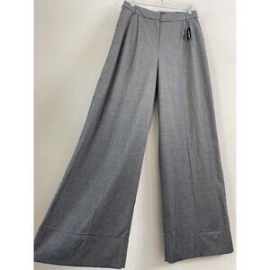 Express Pants Womens 8R Gray Wide Leg Super High Rise Dress Pleated Trousers